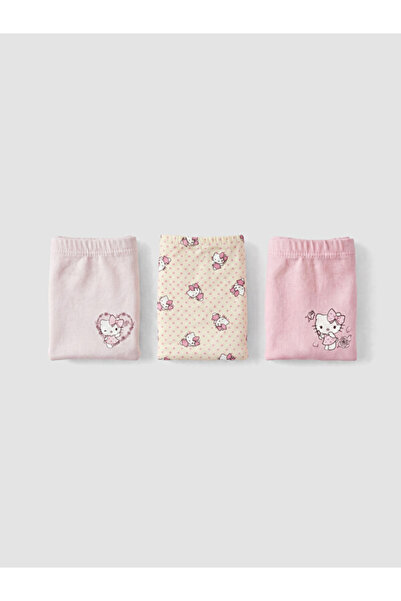 LC Waikiki Rmz Gi̇yi̇m Farkiyla Hello Kitty Licensed Girls' 3-Piece Boxer Set