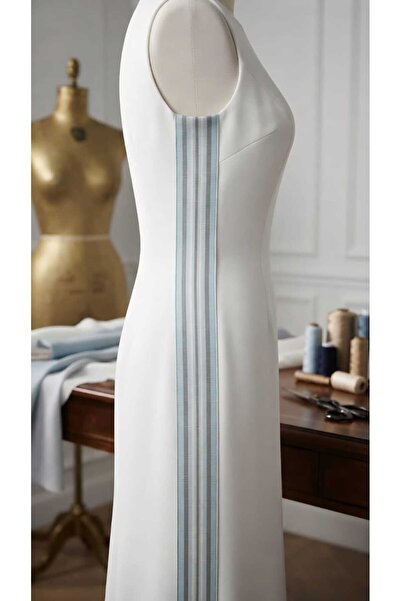 satab French Cotton Serrated Grosgrain 10cm Clothing Expansion Ribbon - 4Meters