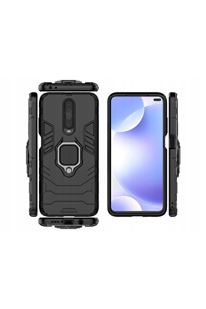 NO BRAND Husă tip armură Alogy cu inel suport pentru Xiaomi Poco X2, negru