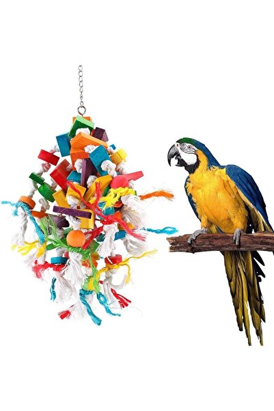 Alybrol Large Parrot Toy, Bird Chewing Toys, Wood Shredding Toys for African ...