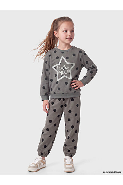LC Waikiki Rmz Gi̇yi̇m Farkiyla Embroidered Girls' Jogger Sweatpants with Wai...