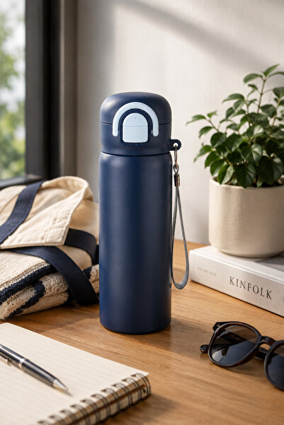 Emofom Siply Matara 600 ml Suluk 304 Paslanmaz Çelik Çocuk Suluğu Çift İçim M...