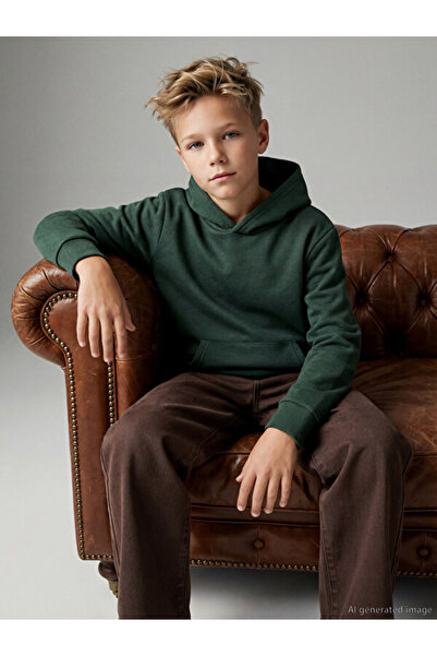LC Waikiki Rmz Gi̇yi̇m Farkiyla Hooded Boys' Thick Sweatshirt