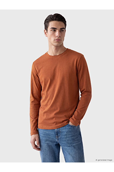 LC Waikiki Rmz Gi̇yi̇m Farkiyla Zero Roba Collar Long Sleeve Men's T-Shirt