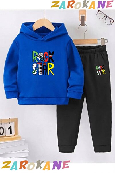 ZAROKANE Rock Star Printed Winter Children's Hooded Cotton Insulated Tracksui...