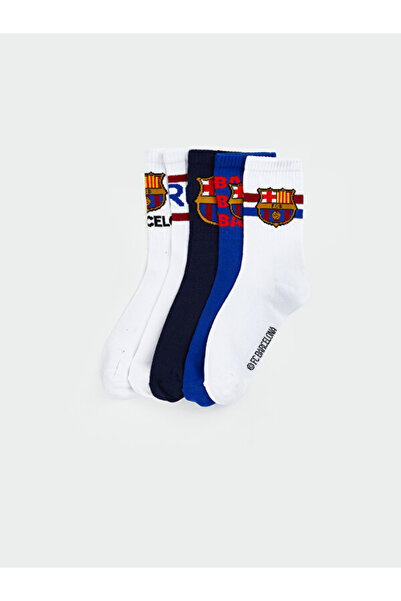LC Waikiki Rmz Gi̇yi̇m Farki̇yla Fan Printed Licensed Boys' Socks 5-Piece Set