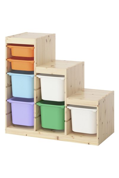 IKEA Modern Beyaz Oyuncak Saklama Ünitesi 94x44x91 cm Çocuk Odası İskandinav ...
