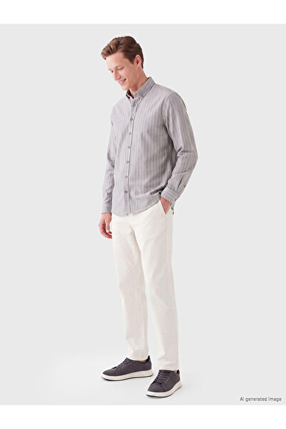 LC Waikiki Rmz Gi̇yi̇m Farkiyla Standard Fit Striped Men's Shirt