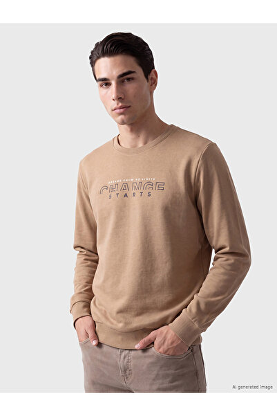 LC Waikiki Rmz Gi̇yi̇m Farkiyla Zero Roba Collar Printed Sweatshirt