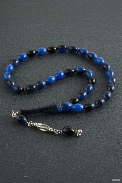 ZERO LAND Muratech Olive Shaped Plastic Prayer Beads 8X11 (180512) mm Blue-1