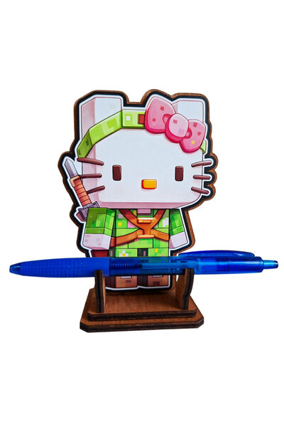 OEM Фигурка Minecraft Hello Kitty Roblox, 13 см, дървена