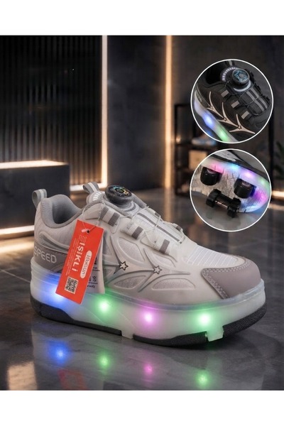 Dadak's LED Işıklı Patenli Spor Ayakkabı 31-35 Numara Tekerlekli Unisex Sneaker