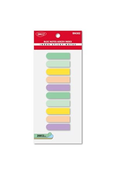 Daco Blocnotes adeziv index plastic 5 culori pastel 45x12 bn302