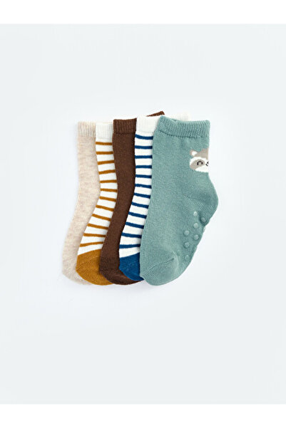 LC Waikiki Rmz Gi̇yi̇m Farkiyla Striped Baby Boy Socks 5-Pack