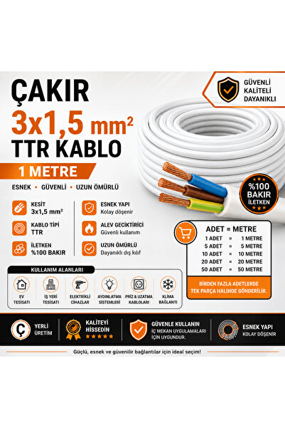 ÇAKIR Çarkıt H05VV-F 3X1,5 mm TTR KABLO