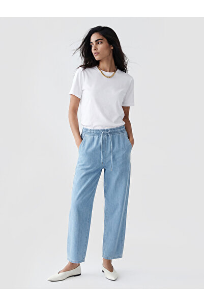 LC Waikiki Rmz Gi̇yi̇m Farkiyla Balloon Fit Women's Jean Pants with Waist Cord