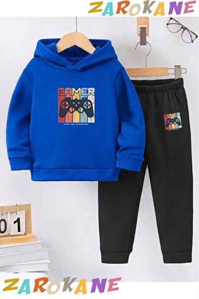 ZAROKANE Gamer Console Printed Winter Children's Hooded Top and Bottom Cotton...
