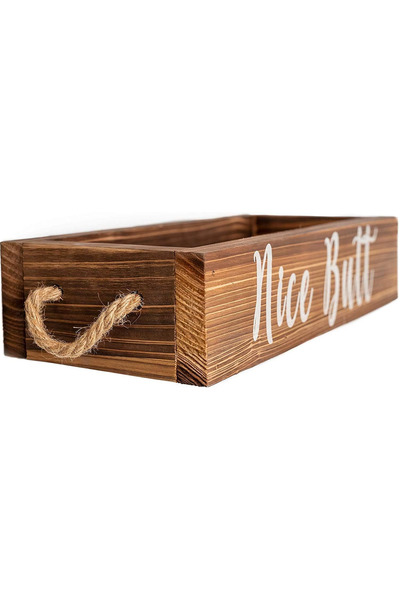 Msrlassn Cutie decorativa pentru baie Msrlassn, 34.5 x 16 x 9.7 cm, lemn, maro