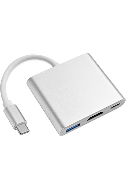 GENERAL محول متعدد المنافذ 3 في 1 USB-C الى HDMI مع مخرج HDMI 4K، USB 3.0، من...