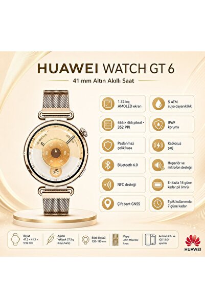 Huawei Watch GT 6 41 mm - Altın