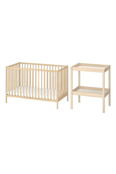 IKEA Modern Kayın Bebek Karyolası 60x120 cm Ahşap Sağlam Bebek Odası Mobilyas...