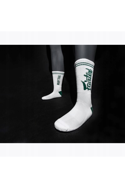 NO BRAND Șosete Fairtex "Muay Thai" alb/verde 47/48 EU | 47/48 EU | 47/48 EU
