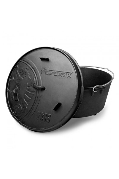 NO BRAND Oală din fontă cu suport Petromax Dutch Oven FT18 - neagră