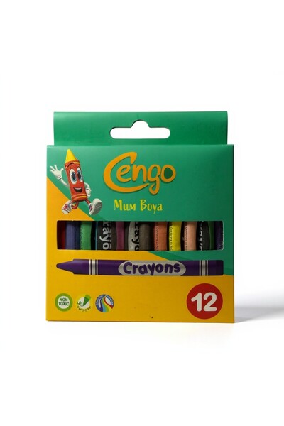 Cengo 12 Renk Mum Boya Seti – Canlı Renkler Çocuk Boyama ve Resim Etkinlik Seti