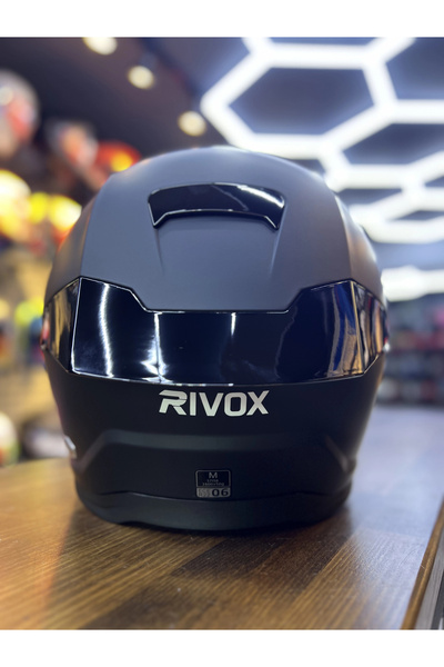 Rivox RX MAT SİYAH KASK ŞEFFAF (+1 GOLD ) VİZÖRLÜ