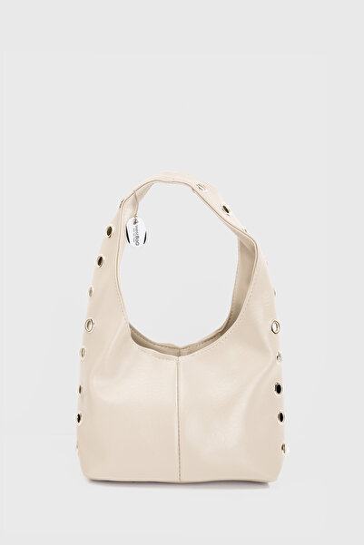 westbag Women's Hobo Shoulder Bag Faux Leather Metal Ring Studded Bird Eye