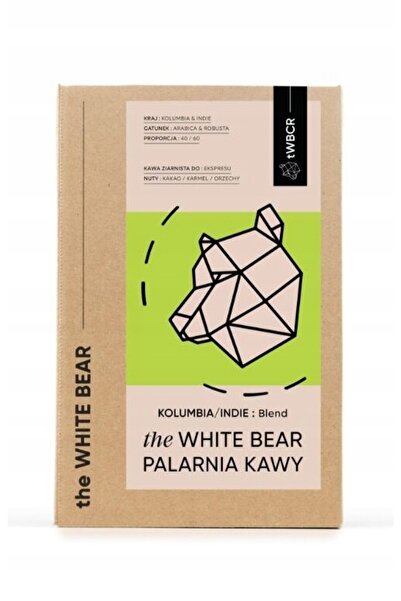 NO BRAND Boabe de cafea White Bear Columbia / Indie 1kg amestec arabica + rob...