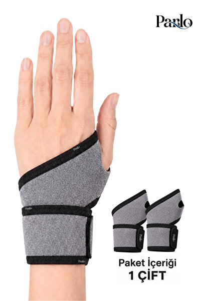 PARLO El Bilekliği Wristband 2'li Set Ayarlanabilir Cırtlı Neopren El Bilek D...
