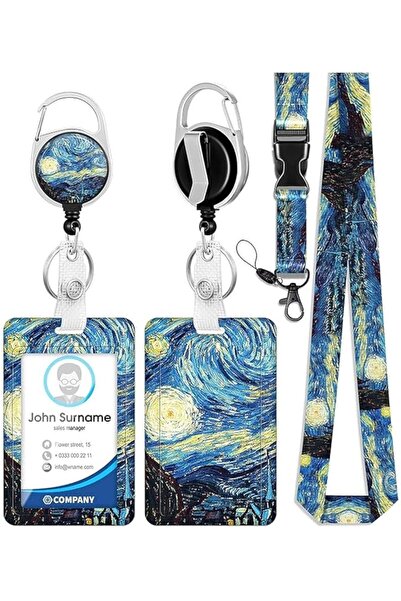 Lonimia Id Card Holder, Cute Badge Holder with Retractable Reel Clip, Work Na...