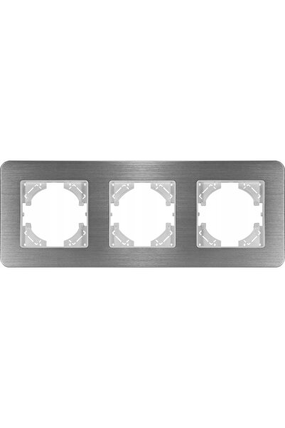 NO BRAND Cadru triplu MODERN-Q aluminiu argintiu periat Alu Touch