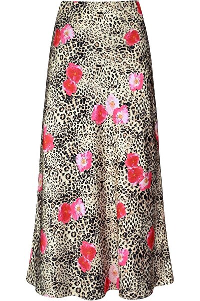 GENERAL Otuzhi Women's High Waist Hidden Elastic Waistband Satin Long Skirt