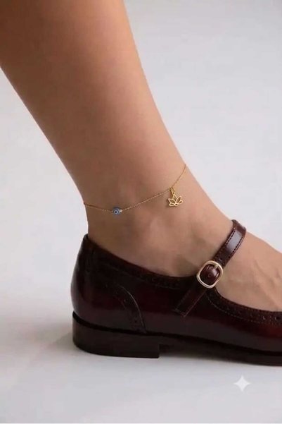 Papatya Silver 925 Ayar Gümüş Minimalist Dorika Toplu Nazar Göz Lotus Çiçeği Halhal.rose.gold.rodaj Renk Seçeneği