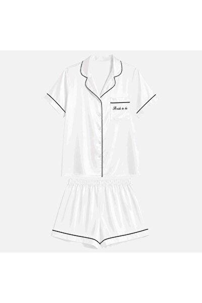 OEM White Satin Pajamas for the Bride