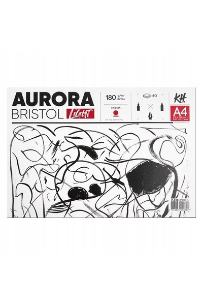 Aurora Bloc de hârtie Bristol 180g/m2 A4 40 coli lipite