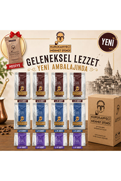 Mehmet Efendi Filtre kahve tadım seti, yeni ambalaj , Colombian filtre 250gr ...