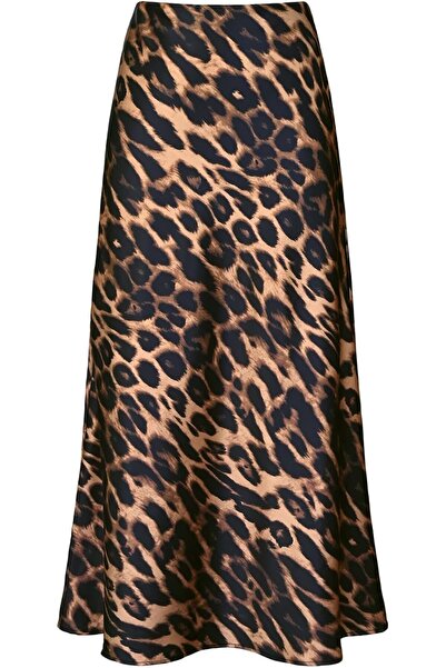 GENERAL Otuzhi Women's High Waist Hidden Elastic Waistband Satin Long Skirt