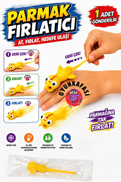 OYUNKAFASI Parmak Fırlatıcı Oyuncak – Esnek Fırlatmalı Hedef Oyunu Çocuk Akti...