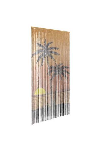 vidaxl Perdea anti-insecte cu imprimeu palmieri 90 x 220 cm Bambus