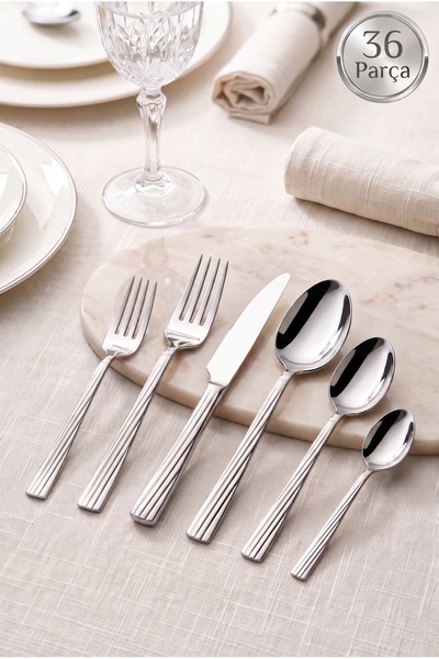 Kitchen Life Set de tacâmuri Ibiza din oțel inoxidabil, 36 de piese, pentru 6...