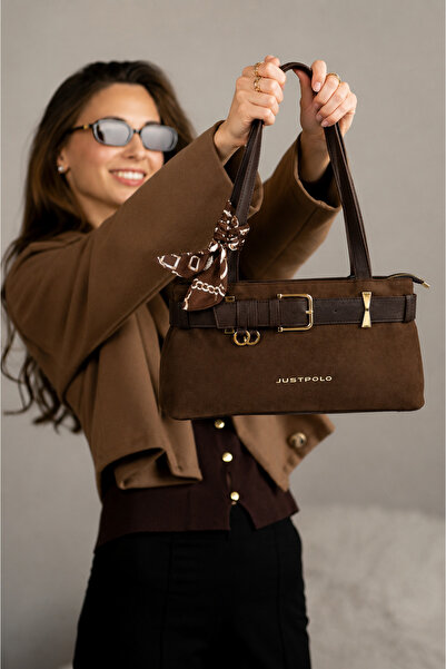 Just Polo Women's Suede Fabric Luxury Design Hand & Shoulder Bag Shopper Suit...