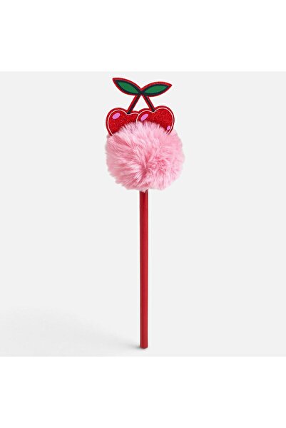 OEM Red Pencil with Pink Pompom & Glittery 23cm