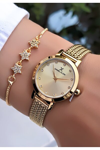 Daniel Klein Original Minimal Gold Color Women's Wristwatch - with Bracelet Gift