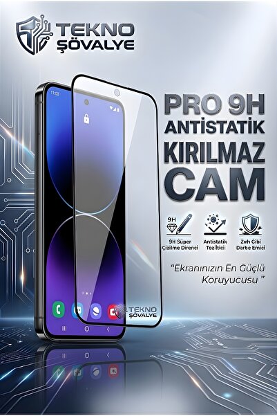 TEKNO ŞÖVALYE POCO X3 NFC Uyumlu Tam Kaplayan Antistatik 'Pro 9H' Kırılmaz Cam