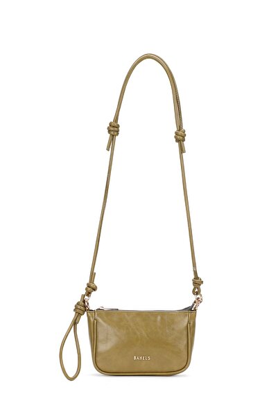 BAHELS Geantă de umăr tip crossbody Lune Green cu curea reglabilă cu detaliu ...