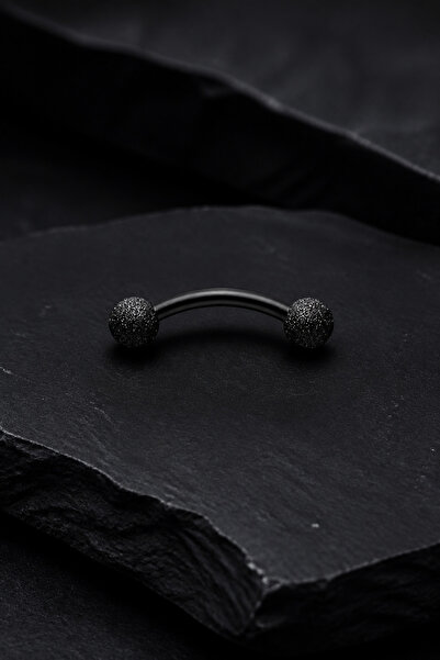 Cancanlı Top 3 mm x 8 mm x 1,2 mm Siyah Banana Piercing