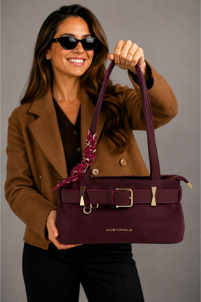 Just Polo Women's Suede Fabric Luxury Design Hand & Shoulder Bag Shopper Suit...